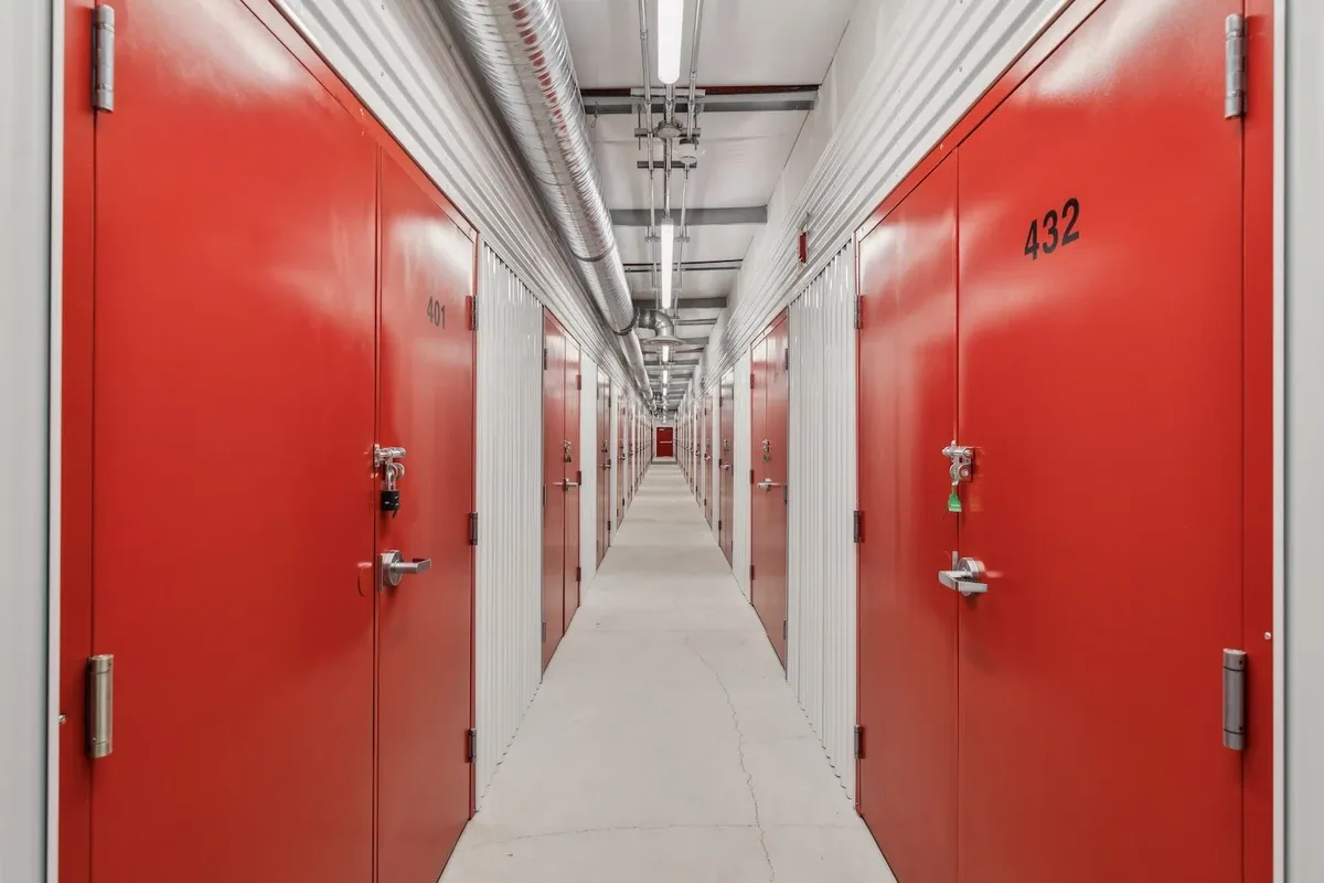 Otter Self Storage in Calgary interior hallway with heated self storage units
